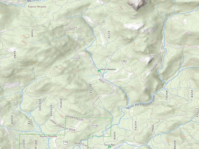 USGS topographic map of Kelty Meadow