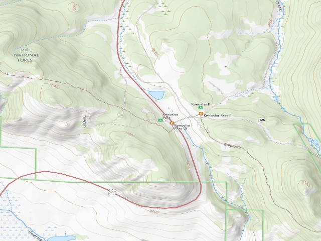 USGS topographic map of Kenosha Pass