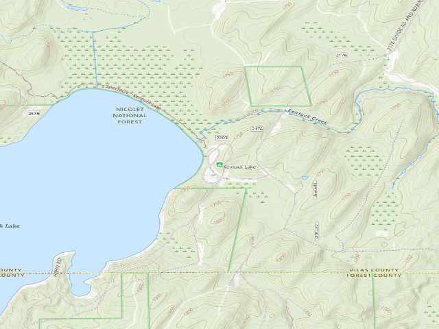 USGS topographic map of Kentuck Lake