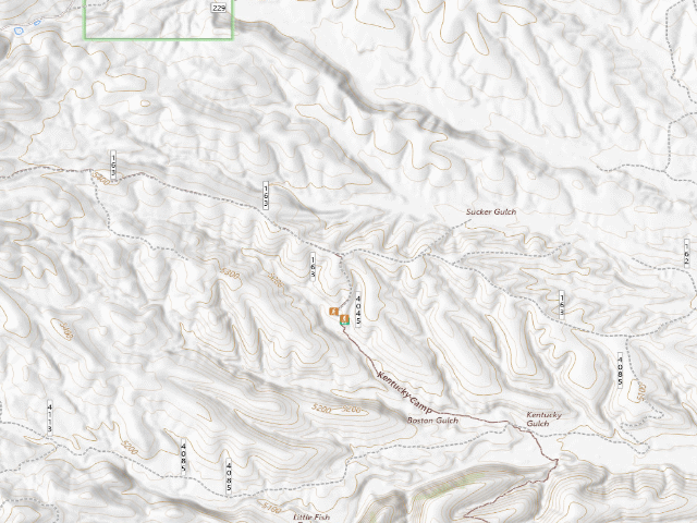 USGS topographic map of Kentucky Camp Dispersed Camping Area