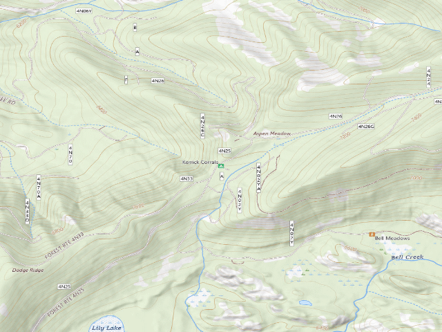 USGS topographic map of Kerrick Corrals