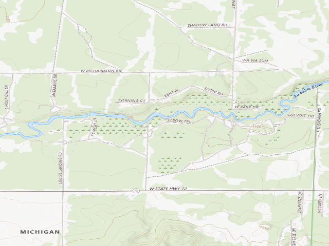 USGS topographic map of Keystone Landing State Forest Campground
