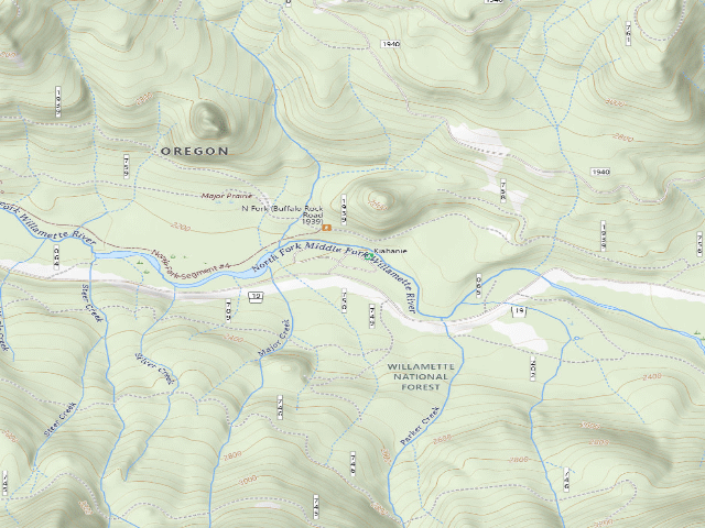 USGS topographic map of Kiahanie Campground