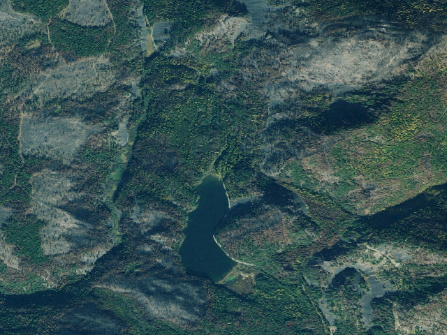 Aerial image of Kilbrennan Lake Campground