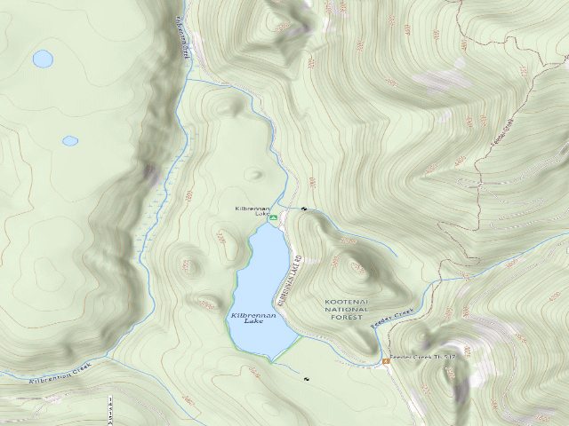 USGS topographic map of Kilbrennan Lake Campground