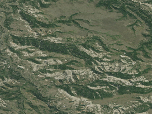 Aerial image of Killdeer Mountains WMA