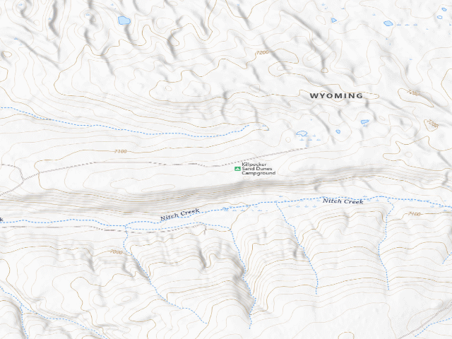 USGS topographic map of Killpecker Sand Dunes Open Play Area Campground