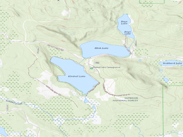 USGS topographic map of Kimball Lake Campground
