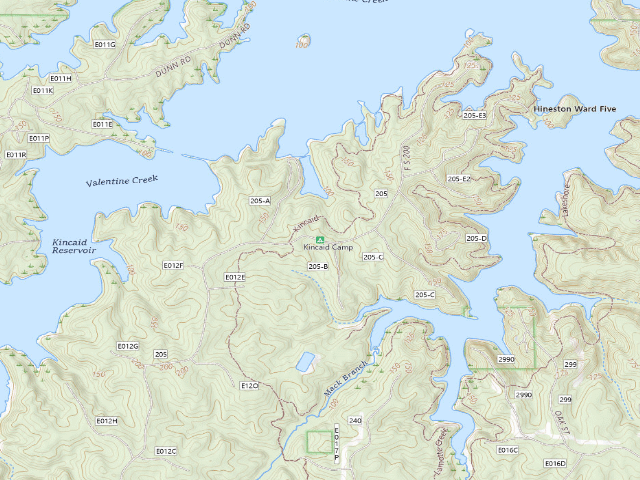 USGS topographic map of Kincaid Camp