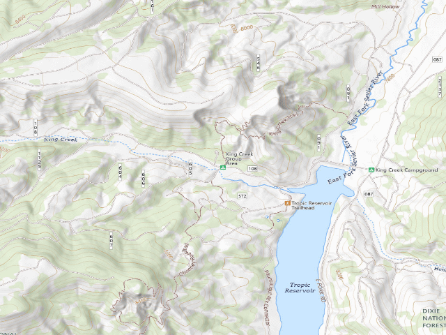 USGS topographic map of King Creek Group Area A