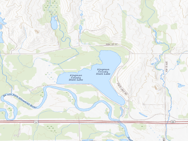 USGS topographic map of Kingman State Fishing Lake