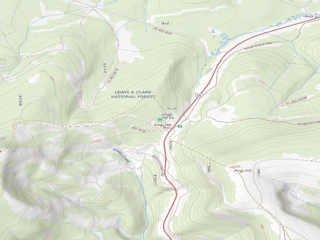 USGS topographic map of Kings Hill Cg