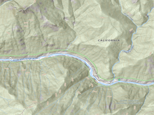 USGS topographic map of Kings River 3