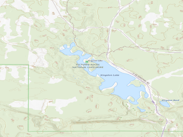 USGS topographic map of Kingston Lake State Forest Campground