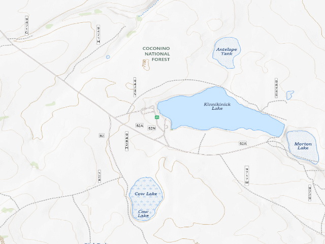 USGS topographic map of Kinnikinick Lake Campground