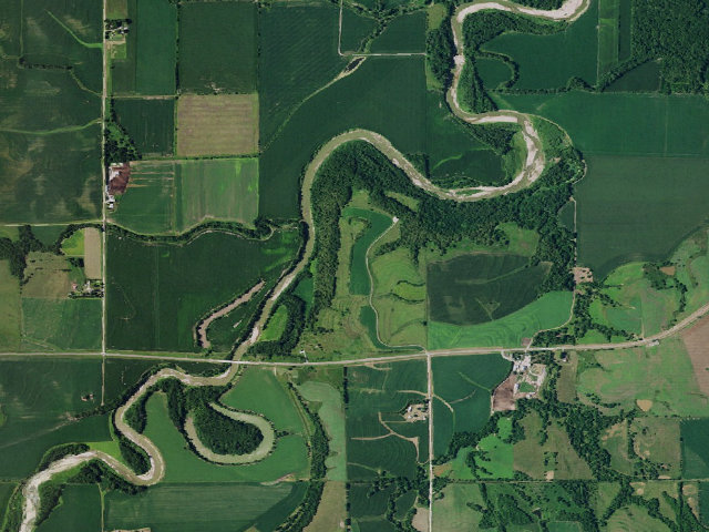 Aerial image of Kinter's Ford WMA