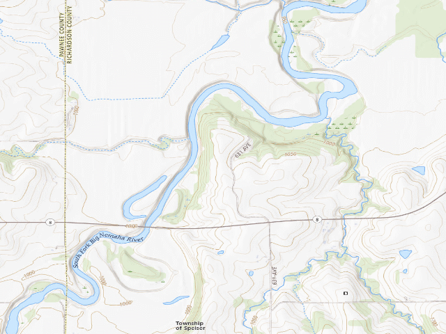 USGS topographic map of Kinter's Ford WMA