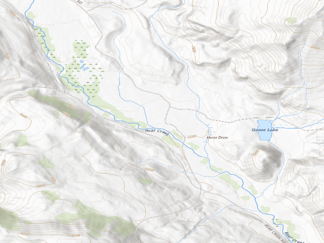 USGS topographic map of Kirk Inberg/Kevin Roy WHMA — Lower Bear Creek
