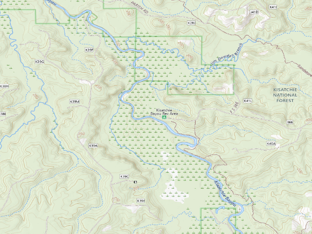 USGS topographic map of Kisatchie Bayou Campground