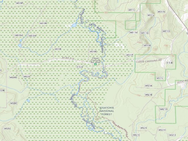USGS topographic map of Kisatchie National Forest
