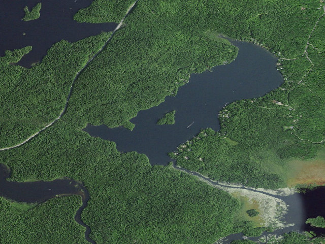 Aerial image of Kiwasa Lake Site 1 (Saranac Lakes Wild Forest)