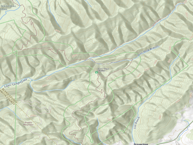 USGS topographic map of Knot Maul A.T. Shelter