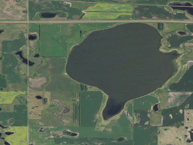 Aerial image of Knox Slough WMA (Benson County)