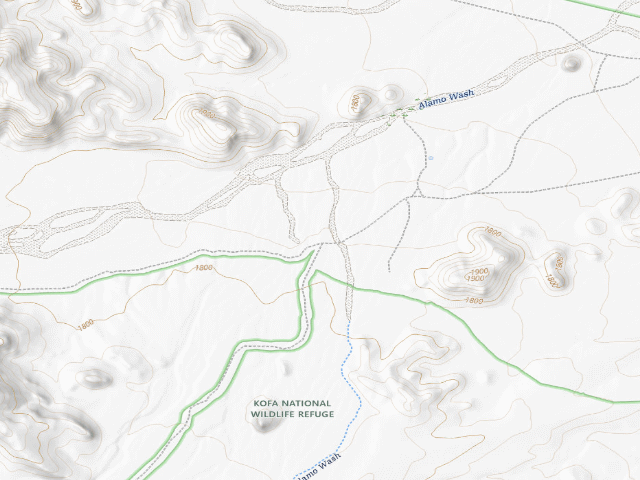 USGS topographic map of Kofa Wilderness