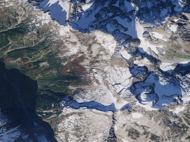 Aerial image of Kool-Aid Lake Camp