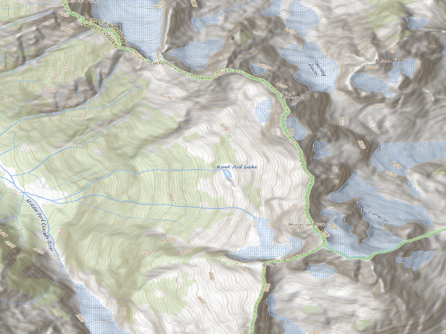 USGS topographic map of Kool-Aid Lake Camp