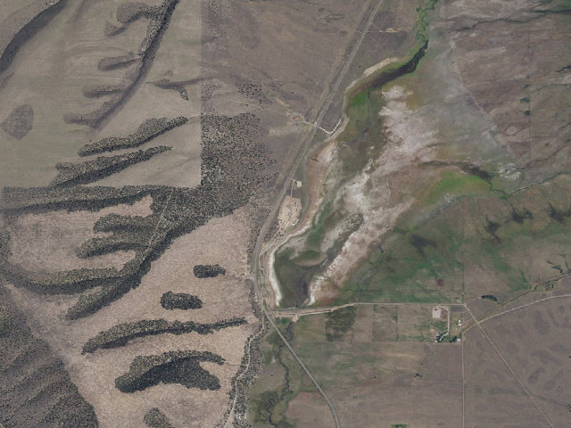 Aerial image of Koosharem Reservoir Dispersed Camping