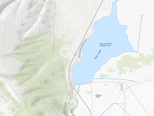 USGS topographic map of Koosharem Reservoir Dispersed Camping