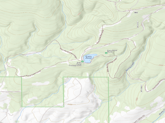 USGS topographic map of Kreis Pond Campground