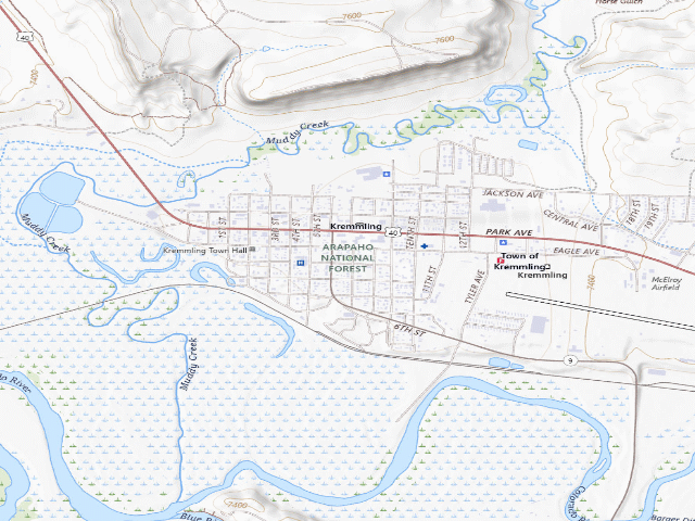 USGS topographic map of Kremmling Recreation Management Area