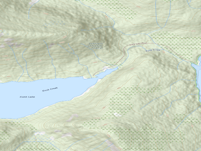 USGS topographic map of Kunk Lake Camping Area
