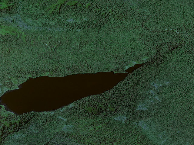 Aerial image of Kunk Lake Shelter (Etolin Island)