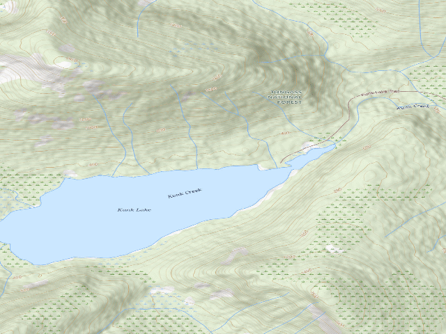 USGS topographic map of Kunk Lake Shelter (Etolin Island)
