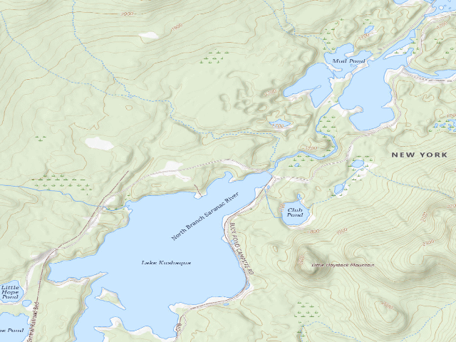 USGS topographic map of Kushaqua North (Debar Mountain Wild Forest)