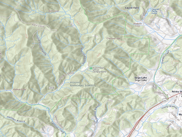USGS topographic map of Kuykendall Group Campground