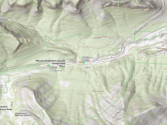 USGS topographic map of Kyle Canyon Campground