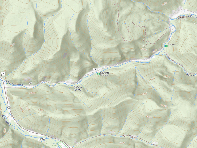 USGS topographic map of La Junta Canyon
