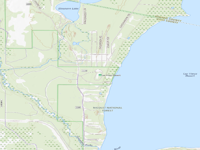 USGS topographic map of Lac Vieux Desert