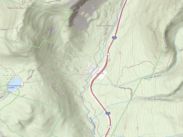 USGS topographic map of Lafayette Place Campground (Franconia Notch State Park)