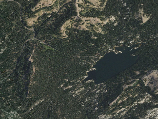 Aerial image of Lake Alpine