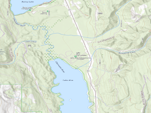 USGS topographic map of Lake Alva Campground Complex