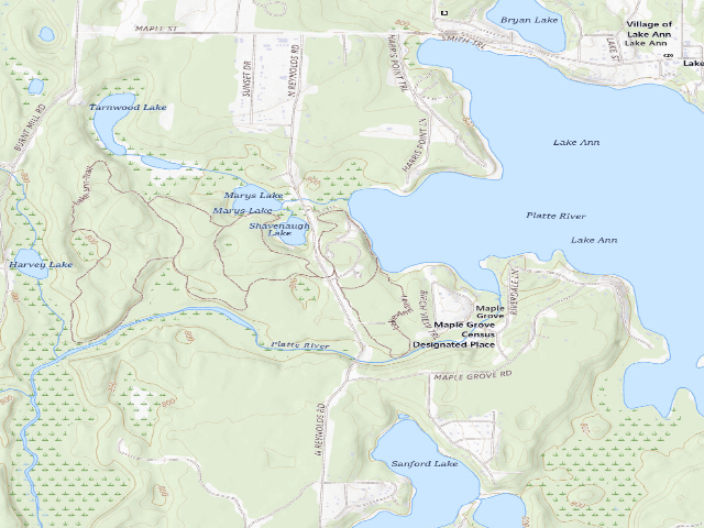 USGS topographic map of Lake Ann State Forest Campground