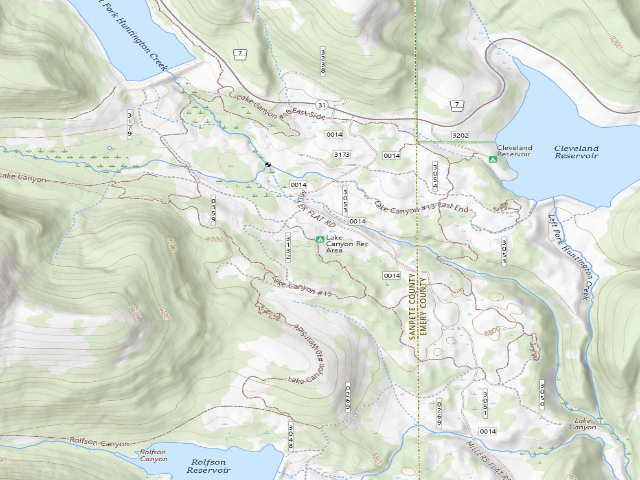USGS topographic map of Lake Canyon Rec Area Campground