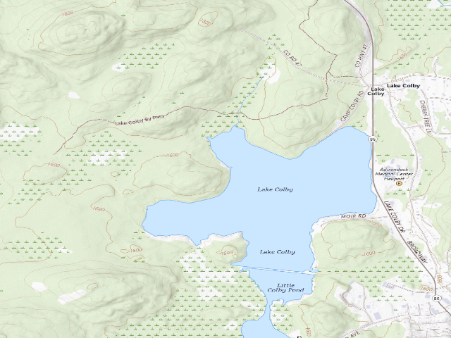 USGS topographic map of Lake Colby Campsite 1 (Saranac Lakes Wild Forest)