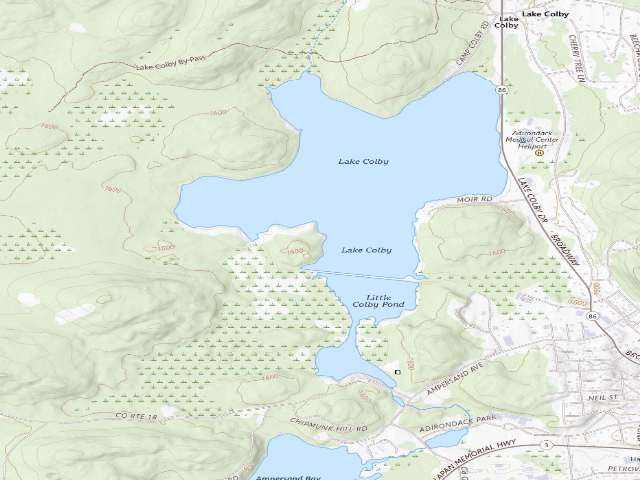 USGS topographic map of Lake Colby Campsite 3 (Saranac Lakes Wild Forest)