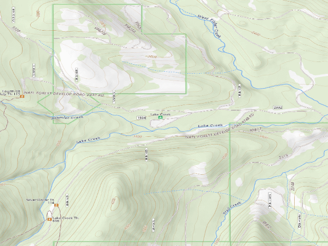 USGS topographic map of Lake Creek Campground